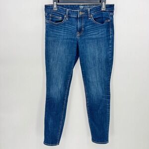 Gap Legging Skimmer Women Jeans Blue Wash Crop Mid rise Stretch‎ Denim Size 8